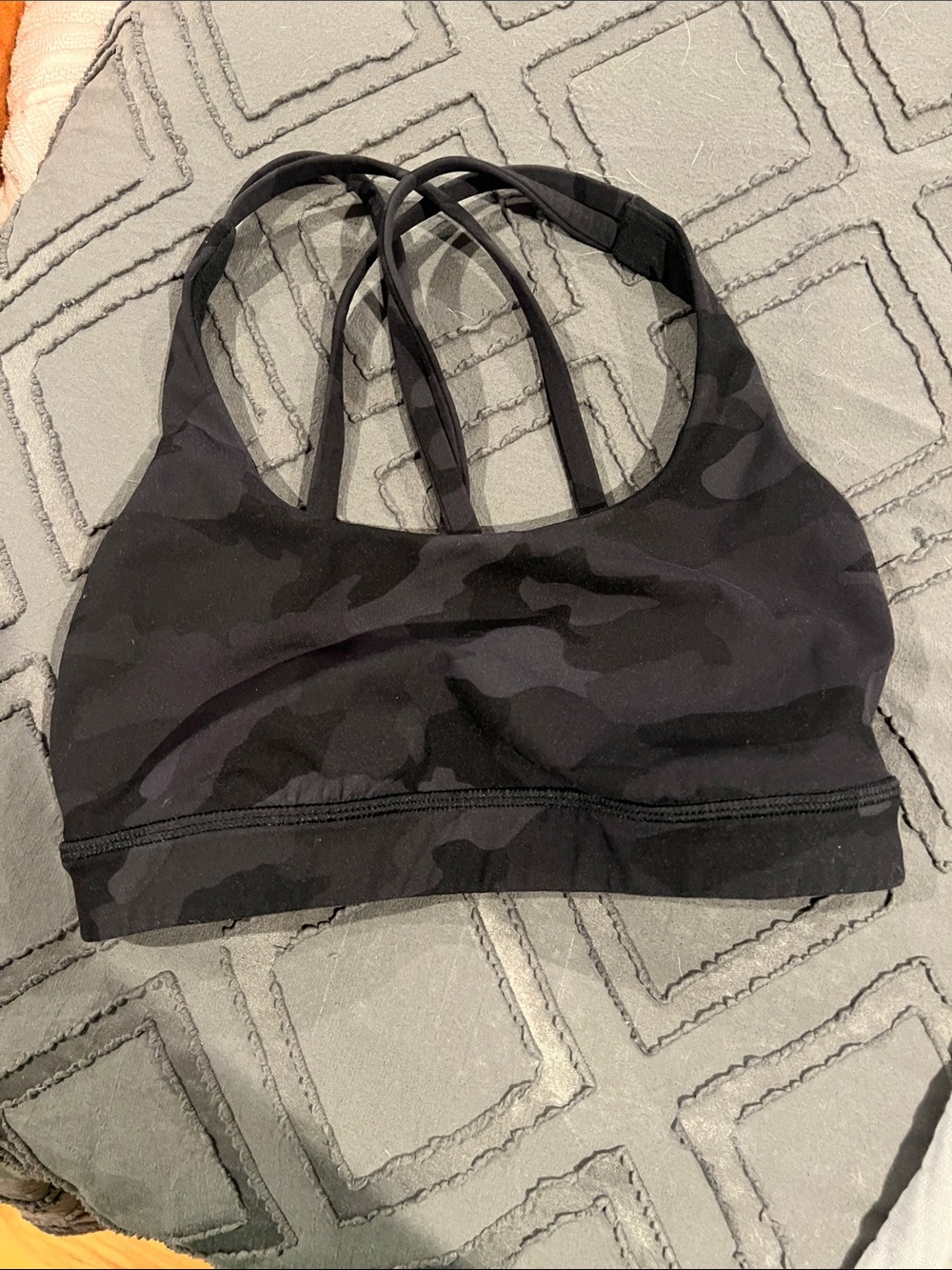 lululemon athletica Black Camouflage Strappy Sports Bra